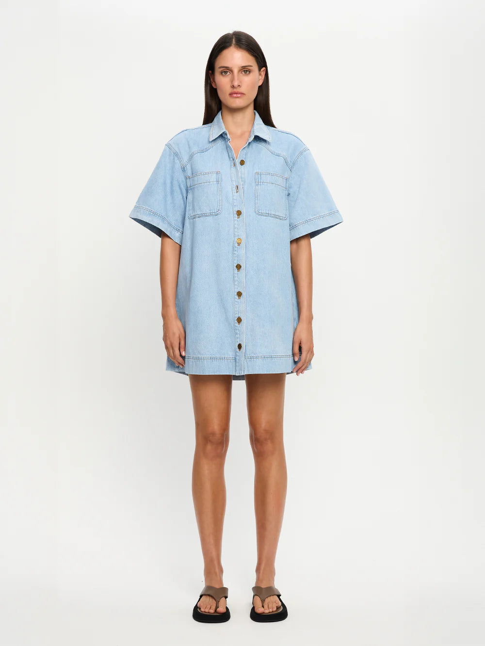 Avery Denim Mini Dress Surf and Sand Avery Denim Mini Dress Surf and Sand