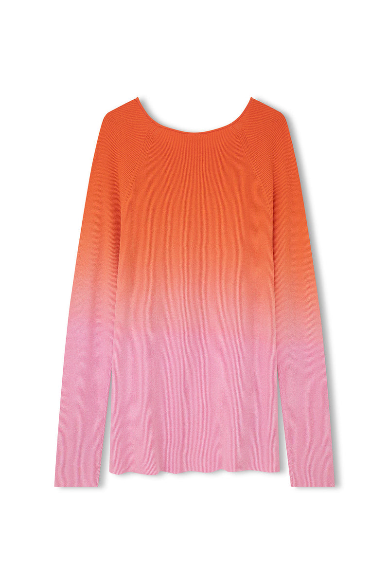 PINK OMBRE MERINO BLEND KNIT TOP