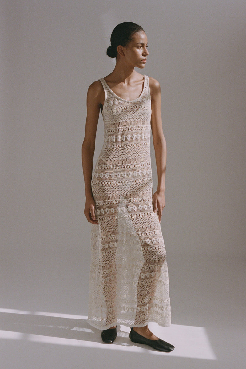 SIGRID LACED SLIP DRESS -  CREAM