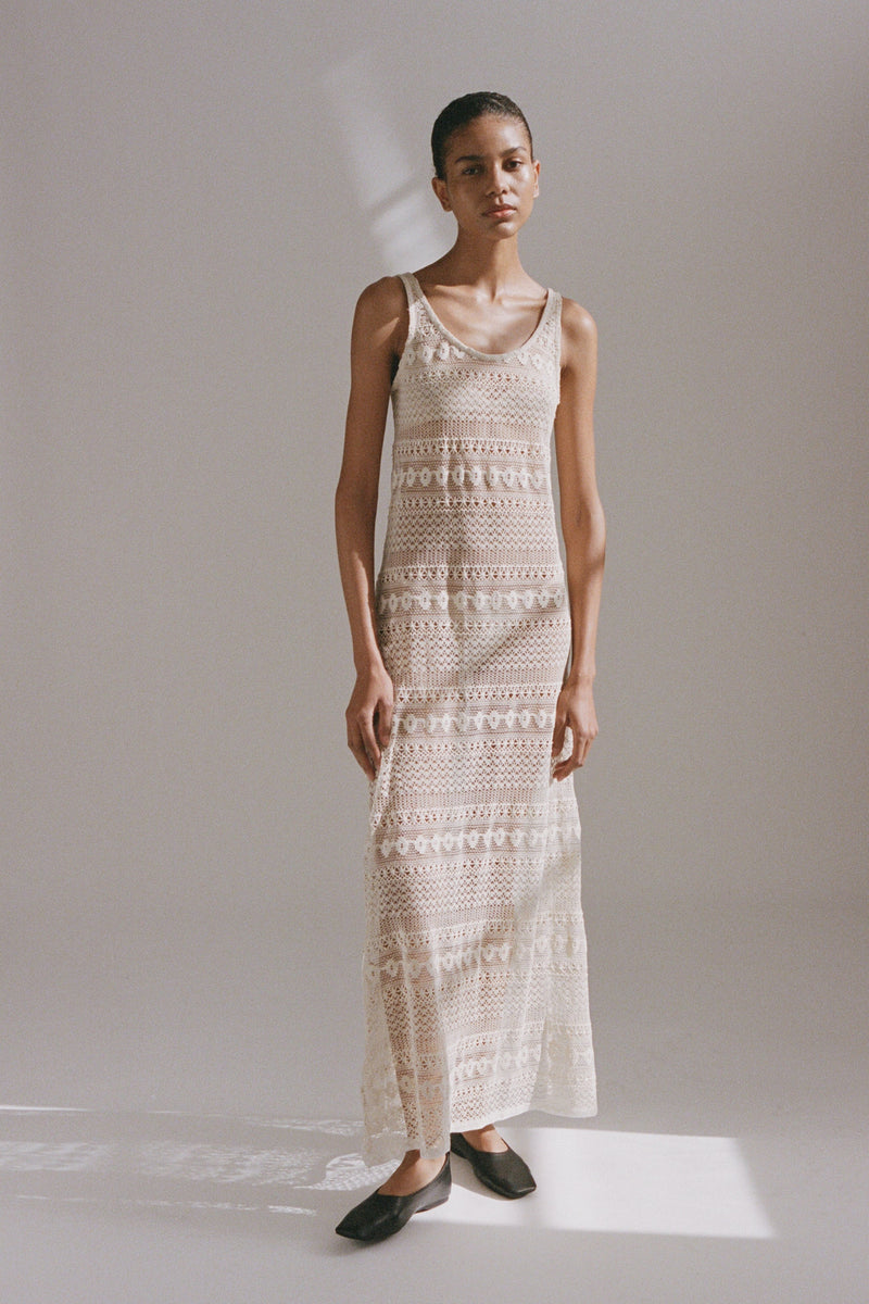 SIGRID LACED SLIP DRESS -  CREAM