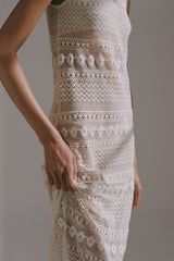 SIGRID LACED SLIP DRESS -  CREAM