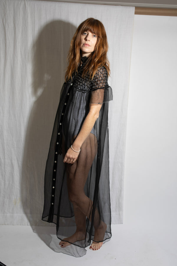 Isabel - Black Organza (Silk)