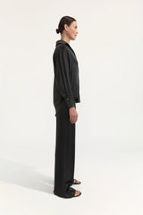 DOMINIQUE SILK SHIRT-BLACK