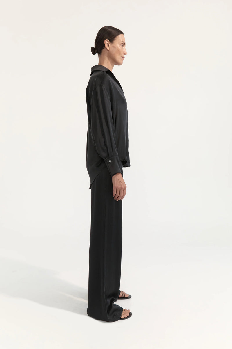 DOMINIQUE SILK SHIRT-BLACK