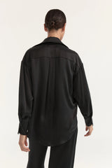 DOMINIQUE SILK SHIRT-BLACK