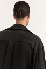 DOMINIQUE SILK SHIRT-BLACK