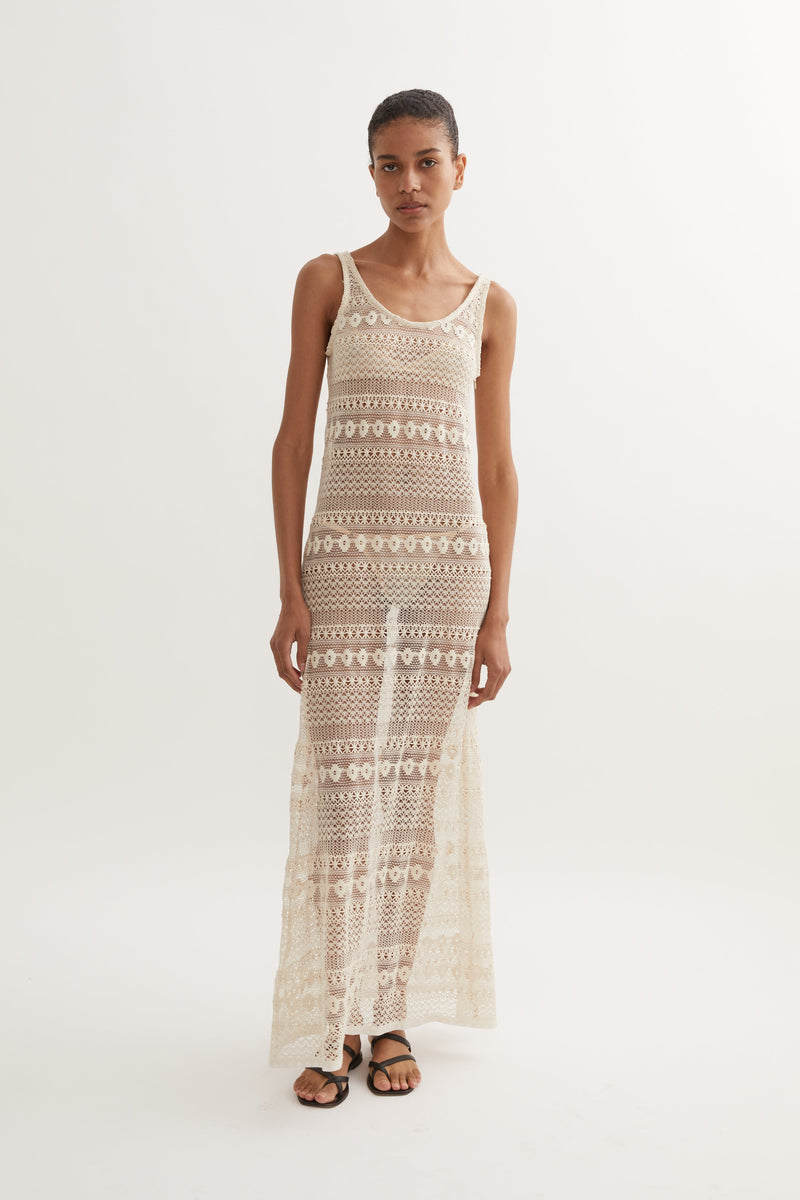 SIGRID LACED SLIP DRESS -  CREAM