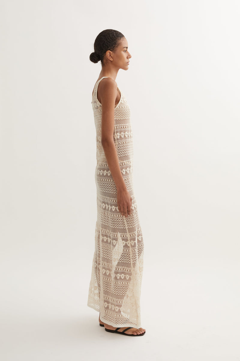 SIGRID LACED SLIP DRESS -  CREAM