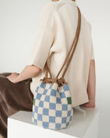 Mėnulis  CROCHET BUCKET BAG - Fantasy Blue