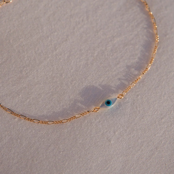 Evil Eye Mother of Pearl Necklace 16-18"