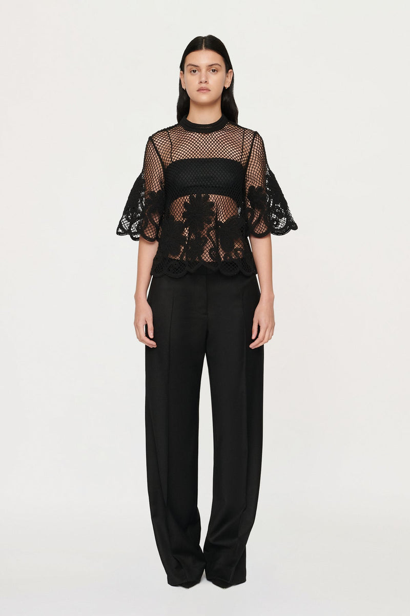 AMAANI LACE TEE - Black