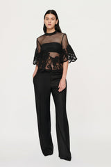 AMAANI LACE TEE - Black