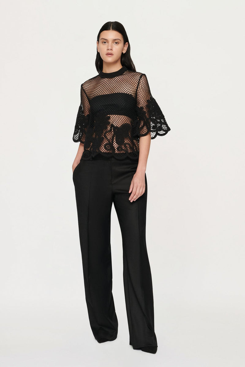 AMAANI LACE TEE - Black