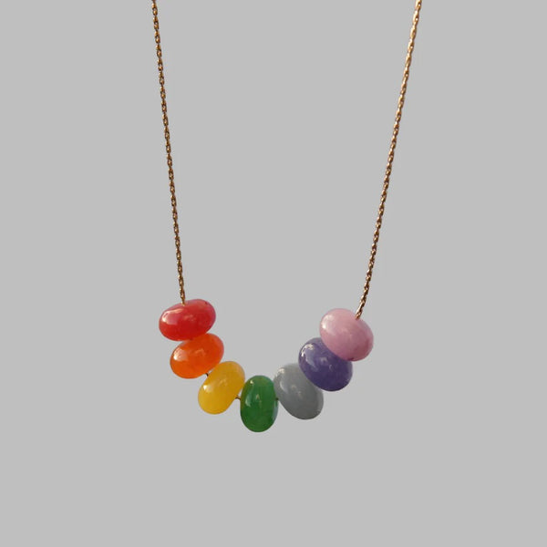 Jelly Rainbow Jade Necklace 16-18"