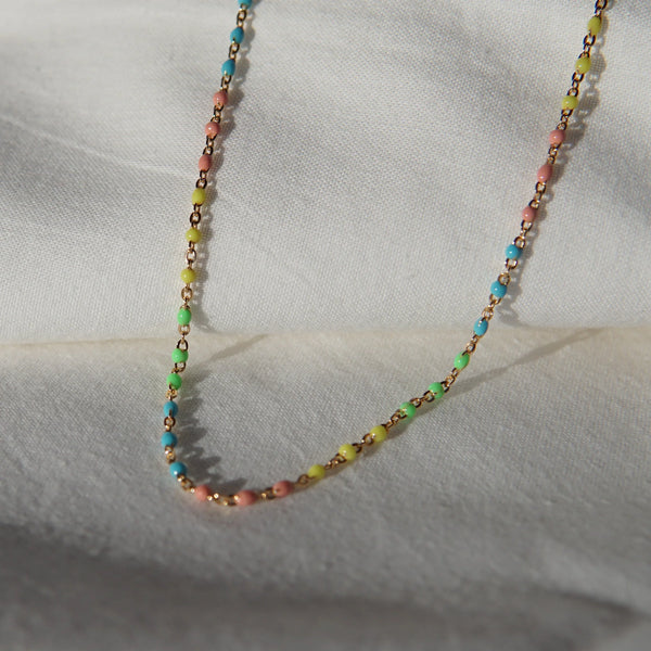 Sherbet Enamel Spotlight Chain Necklace 16-18"