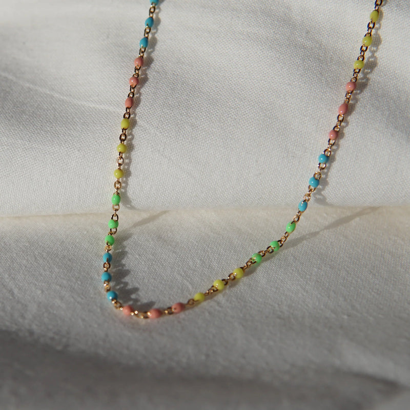 Sherbet Enamel Spotlight Chain Necklace 16-18"