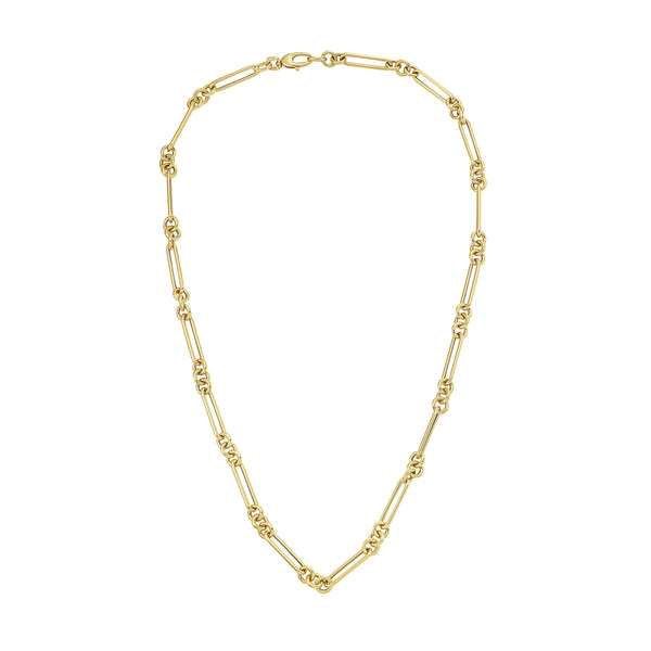 18 INCH, 3 RINGS ALBERT LINK 5MM CHAIN - 14k