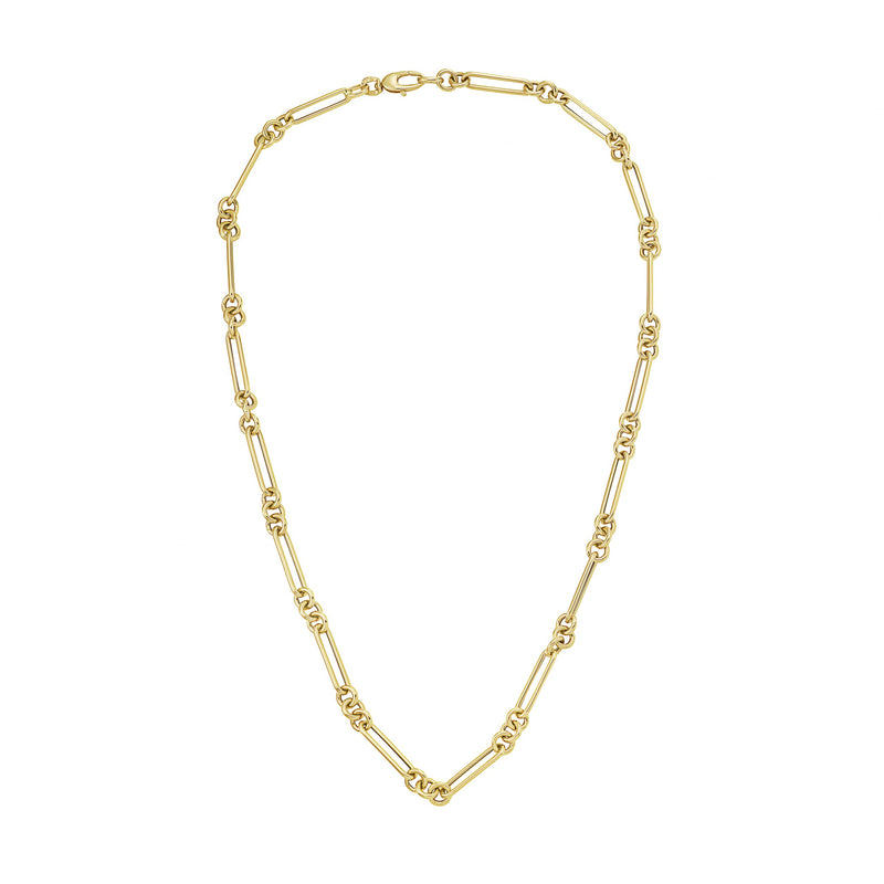 18 INCH, 3 RINGS ALBERT LINK 5MM CHAIN - 14k