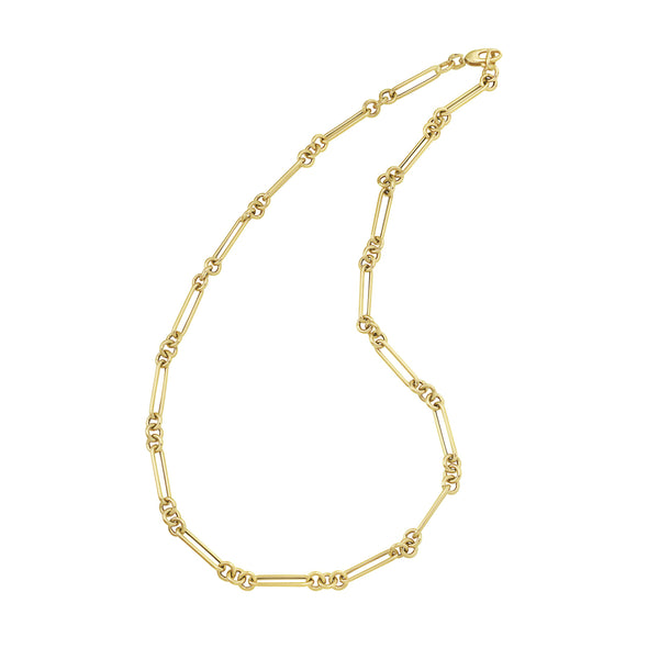 18 INCH, 3 RINGS ALBERT LINK 5MM CHAIN - 14k