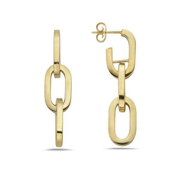 JOY SIGNATURE LINK DANGLE EARRINGS - 14k