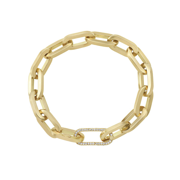 JOY SIGNATURE JUMBO LINK BRACELET 14k WITH DIAMOND ENHANCER