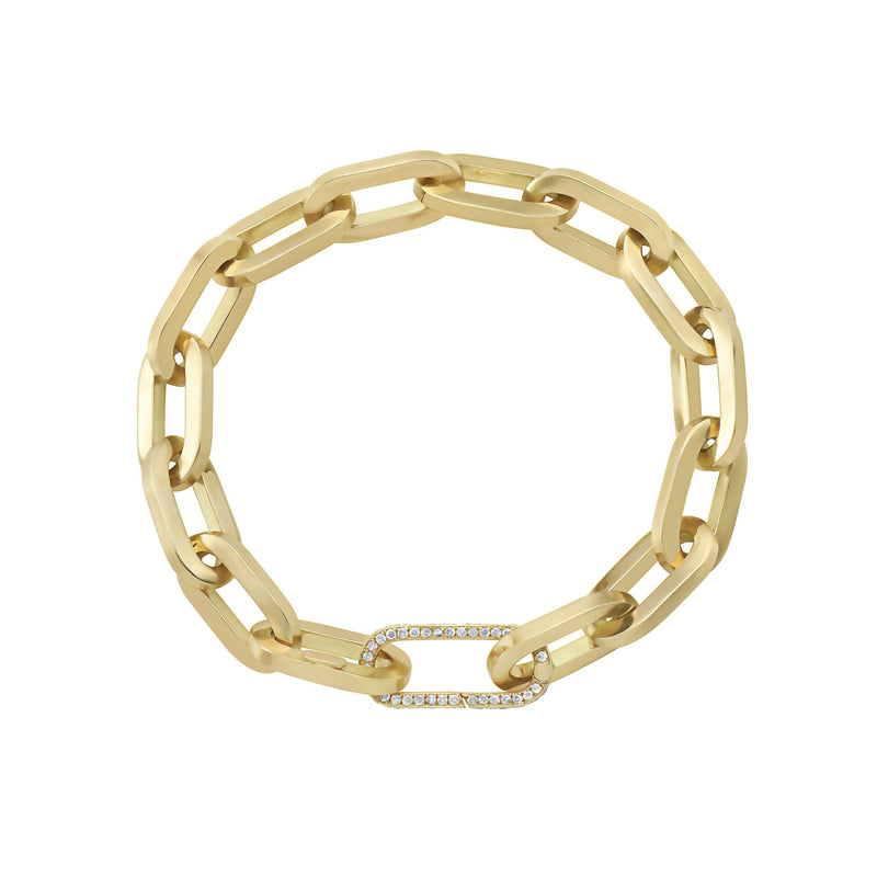 JOY SIGNATURE JUMBO LINK BRACELET 14k WITH DIAMOND ENHANCER