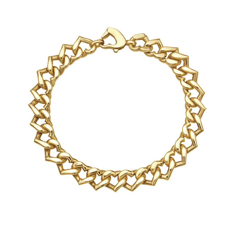VERONA HEART CURB LINK BRACELET 14k