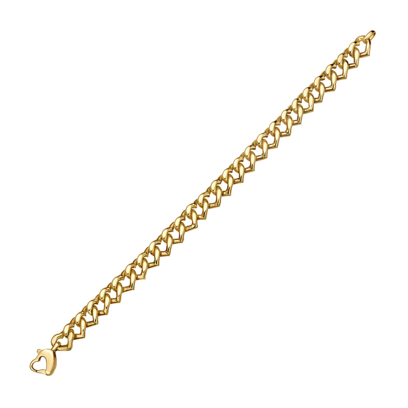 VERONA HEART CURB LINK BRACELET 14k