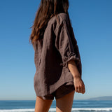 Getaway Button Down - Stormy (Deep Taupe)