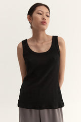 KASUMI KNIT TANK - BLACK