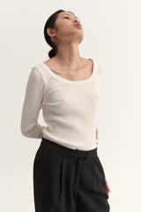 TOVE KNIT LONG SLEEVE - CREAM