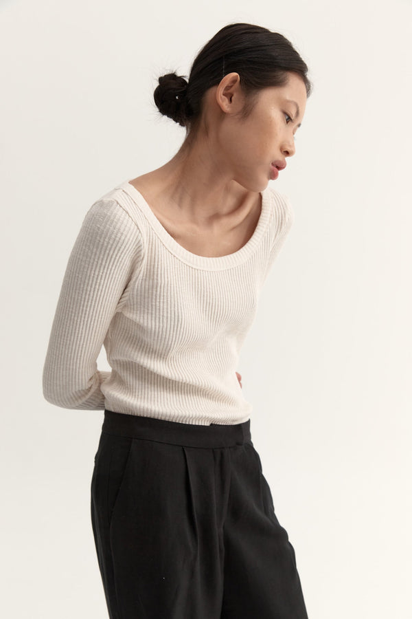 TOVE KNIT LONG SLEEVE - CREAM