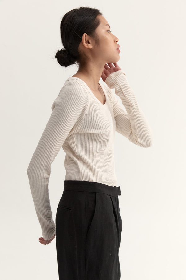 TOVE KNIT LONG SLEEVE - CREAM