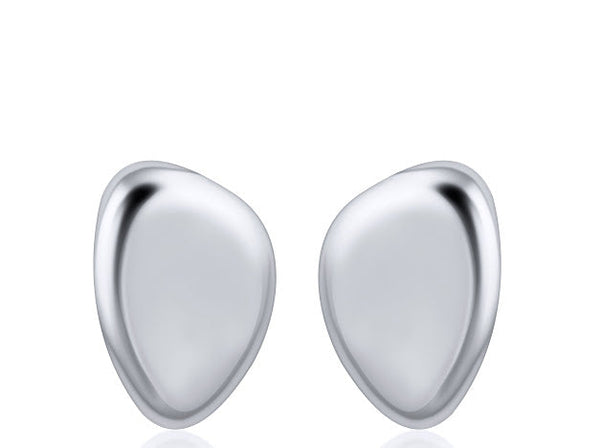 Small Oval Earring - Rhodium