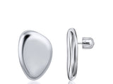 Small Oval Earring - Rhodium