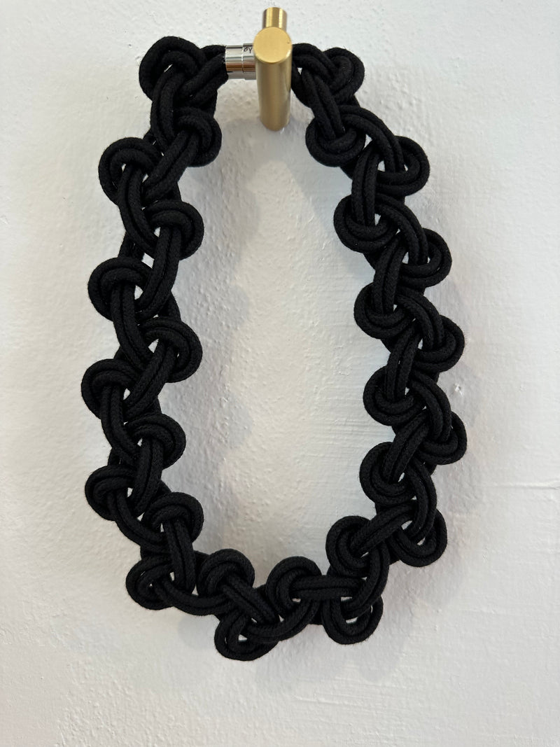 Black Braided Loop Necklace