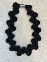 Black Braided Loop Necklace