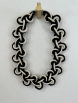 Black and White Braided Loop Necklace