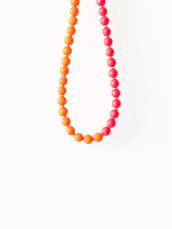 Perlen long, neonorange/neonpink