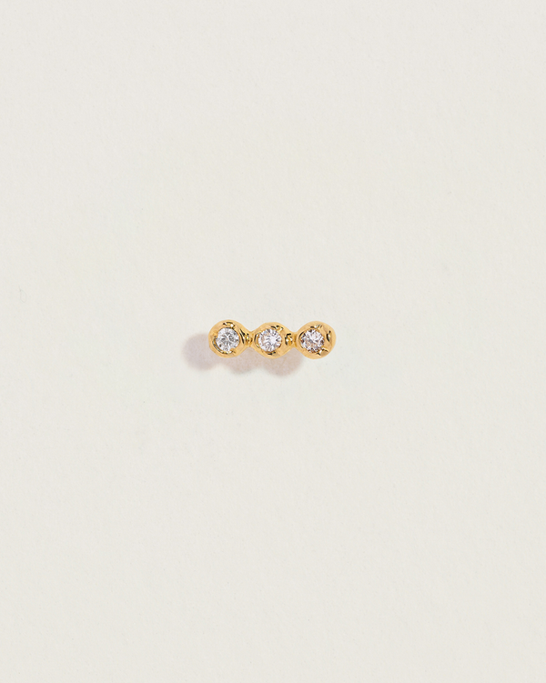 Molten Triple Dot Stud - With Diamonds