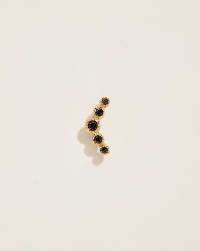 Molten Crescent Stud - Black Diamonds