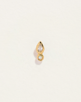 Bezel Pear Stud