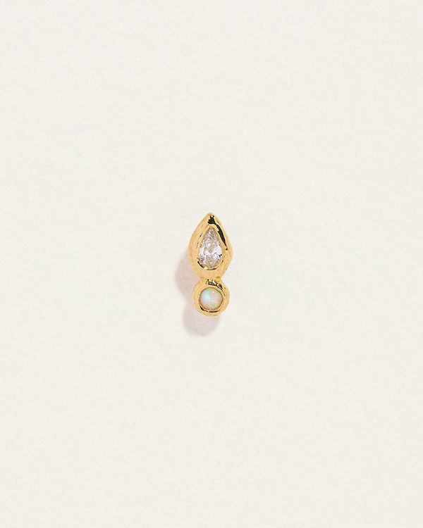 Bezel Pear Stud