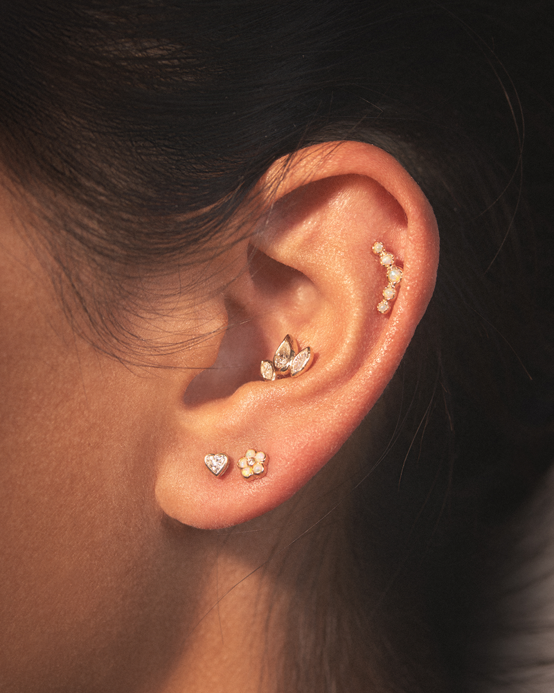 Molten Crescent Stud - Opal