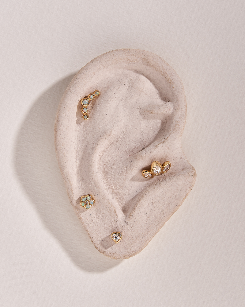 Molten Crescent Stud - Opal