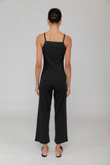 Pointelle Tank - Black