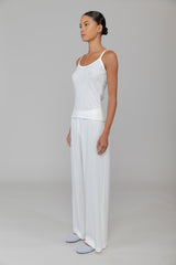 Pointelle Tank - White