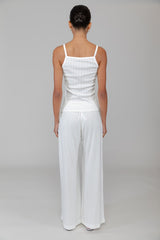 Pointelle Tank - White