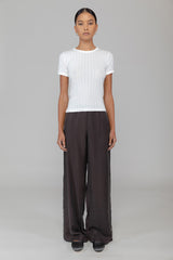 Pointelle Slim Fit Tee - White