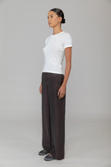 Pointelle Slim Fit Tee - White